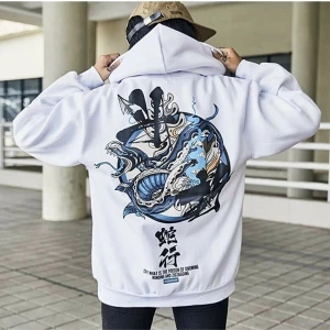 Relax Family Xf Erkek Kapüşonlu Sweatshirt Sırt Baskılı Chınyılan