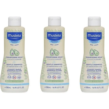 Mustela Bebek Şampuanı 500 ml * 3 Adet Göz Yakmayan Formül ve Nazik İçerik ile Günlük Kullanım İçin