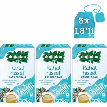 Doğadan Rahat Hisset Pasifloralı Çay 3x18'li Paket Doğal ve Kafeinsiz
