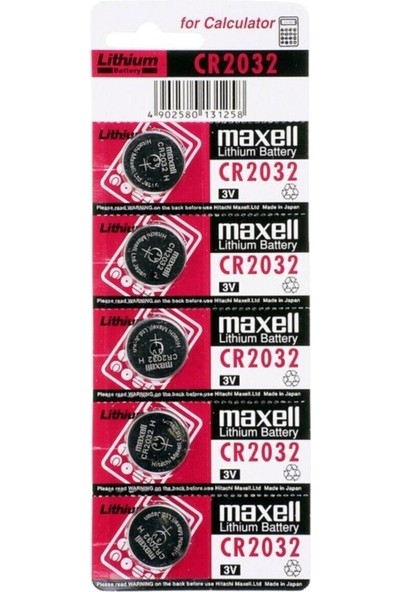 Maxell CR2032 3V Kumanda Alarm Baskül Terazi Pili 50'li