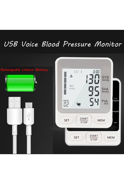 Carino USB Ses Dijital Bilek Kan Basıncı Monitörü (Yurt Dışından)