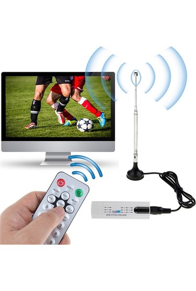 3c Store Dijital Uydu Dvb T2 USB Tv Çubuk Tuner Antenli Uzaktan Hd USB Tv Alıcısı Dvb-T2 / Dvb-T / Dvb-C / Fm / Dab USB Tv Çubuğu Pc Için (Yurt Dışından)