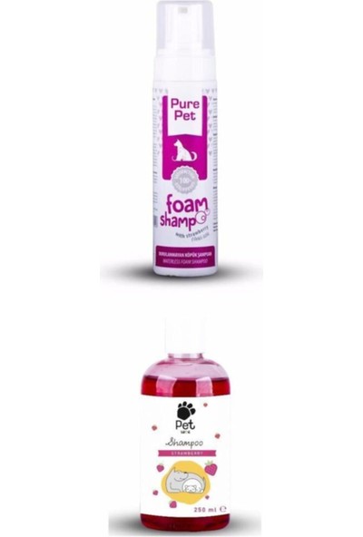 Pure Pet Çilek Kokulu Kedi & Köpek Şampuanı Seti 250+225 ml