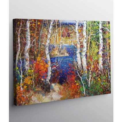 Orman ve Göl Kanvas Tablo fiyatları