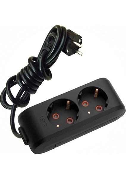 Siyah Ikili Grup Priz 2 Metre