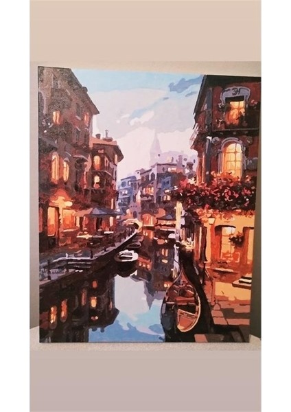 Venedik Kanal Sayılarla Boyama Seti 40 x 50 cm (Tuvale Gerili) fiyatları