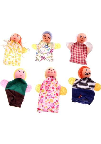Wooden Toys Ahşap Eğitici Geliştirici 6'lı Ahşap Parmak Kukla Seti