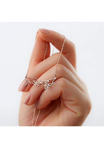 925 Ayar Gümüş Rose Kaplama Creation Kolye