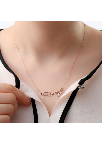 925 Ayar Gümüş Rose Kaplama Creation Kolye fiyatları