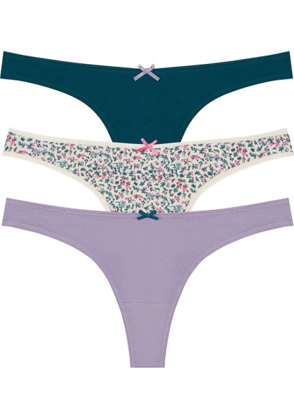 Çok Renkli Liliac Dream 3lü Thong Külot