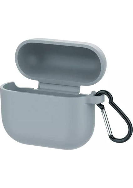 Airpods 3 Kulaklık Koruyucu MDL01 Anahtarlıklı Silikon Kapak Kılıf Gri