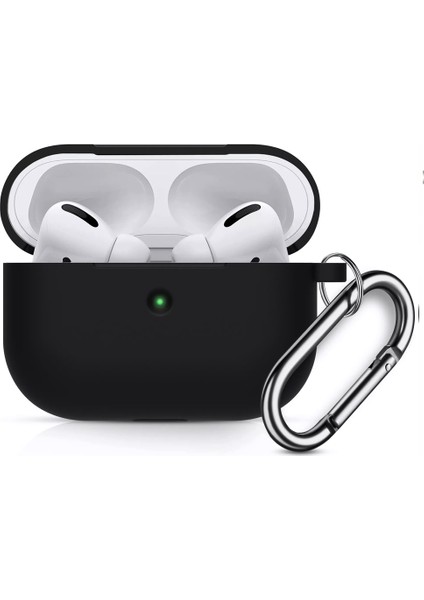 Airpods 3 Kulaklık Koruyucu MDL02 Anahtarlıklı Silikon Kapak Kılıf Siyah