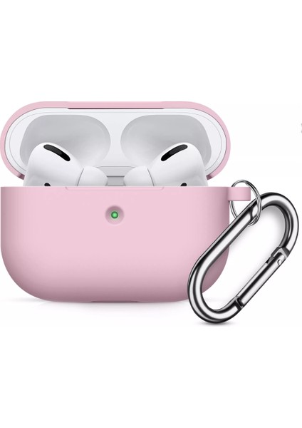 Airpods 3 Kulaklık Koruyucu MDL02 Anahtarlıklı Silikon Kapak Kılıf Pembe