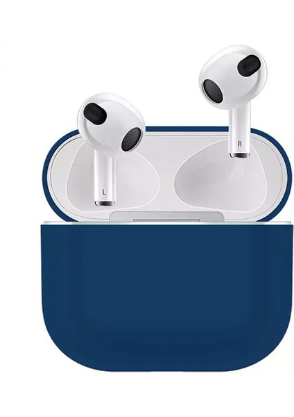 Airpods 3 Kulaklık Koruyucu MDL04 Ince Silikon Slim Kapak Kılıf Lacivert