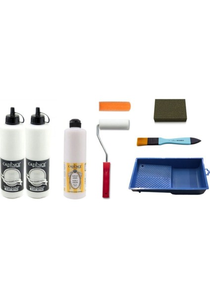 1 Litre Beyaz Boya 500ML Yarımat Vernik Set