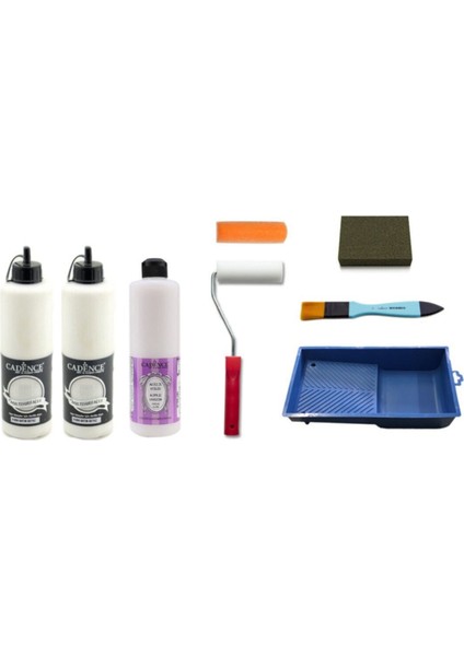 1 Litre Antik Beyaz Boya 500ML Parlak Vernik Set