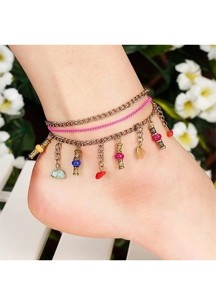 Eskitme Zincir Doğal Taş Halhal