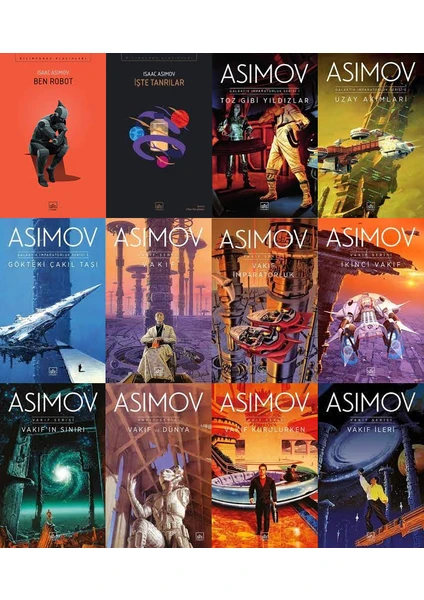 Vakıf Serisi - Galaktik İmparatorluk Serisi - Ben Robot - İşte Tanrılar - Isaac Asimov  - 12 Kitap Bilim Kurgu Kitapları Seti