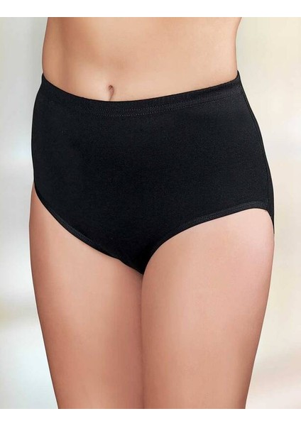 Siyah Ribana Yüksek Bel Bato Slip 6'lı Ekonomik Paket MB008