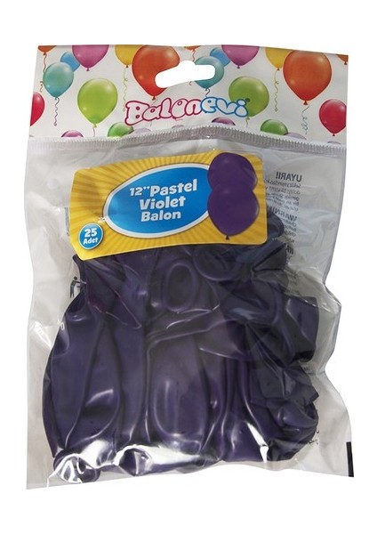 Baskısız 12 Inç Violet Balon 25 Li