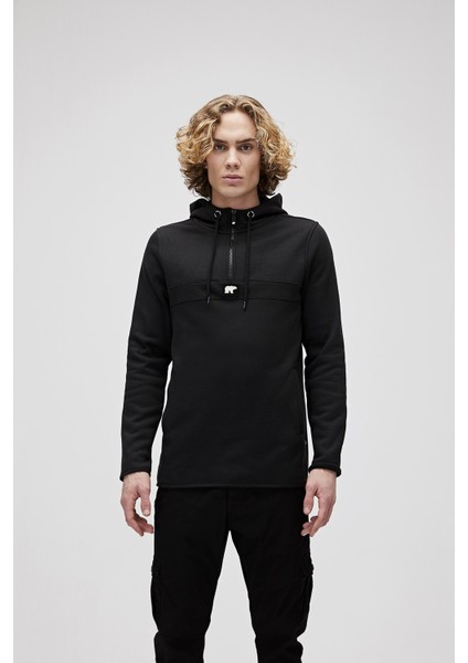 Erkek Siyah Spor Sweatshirt