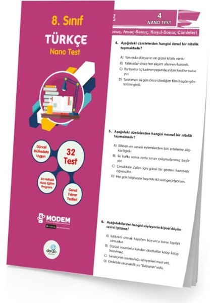 8.sınıf Türkçe Nano Poşet Test