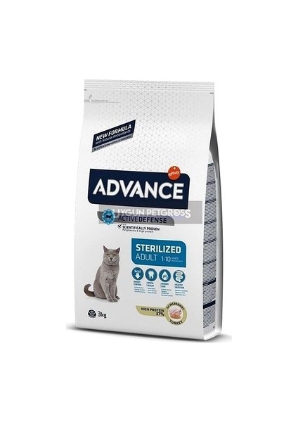 Sterilized Hindili Kedi Maması 3 kg