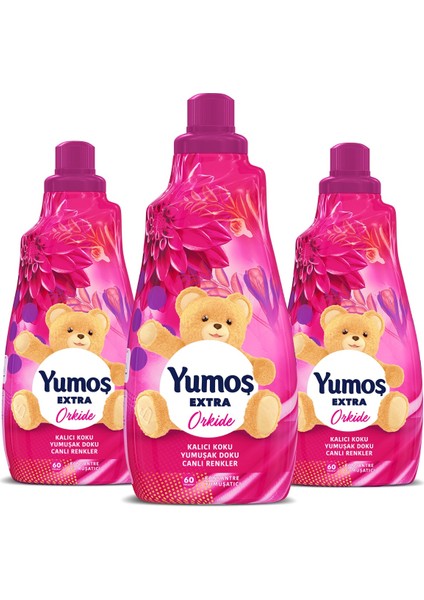 Extra Konsantre Çamaşır Yumuşatıcısı Orkide 1440 ml 60 Yıkama X3 Adet