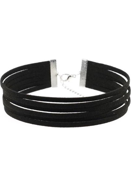 Siyah Renk Kadın Süet Choker