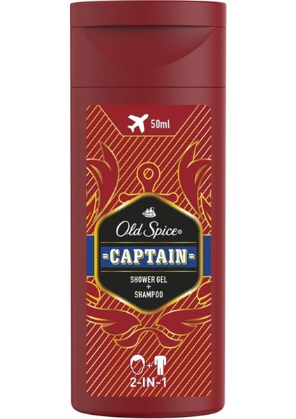 Old Spice Captain Erkek Duş Jeli & Şampuan 50 ml