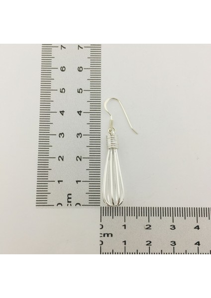 Gümüş Çırpma Teli Tek Küpe (BG-KP-009)