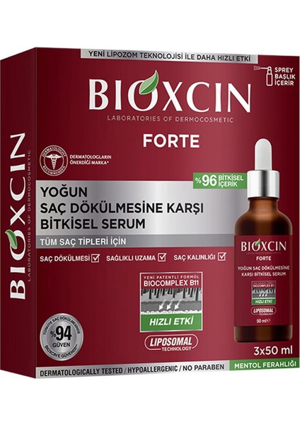 Forte Yoğun Dökülmeler Için Bitkisel Serum 3 x 50 ml