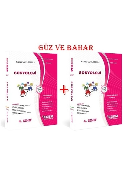 Egem Eğitim Yayınları AÖF Sosyoloji 4. Sınıf Güz ve Bahar 7 ve 8 Dönem Konu Anlatımlı Soru Bankası