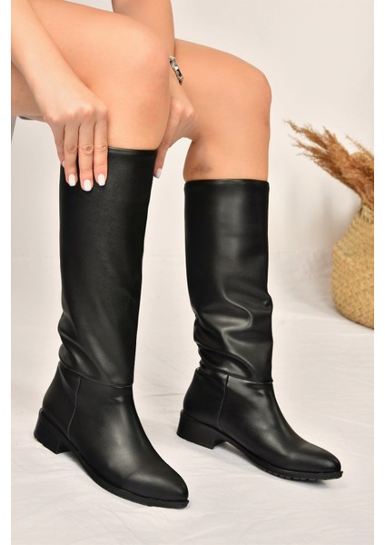Kadın Günlük Suni Deri Çizme – Düz Tabanlı, Rahat ve Şık Tasarım, Sonbahar/Kış Kullanıma Uygun fiyatları