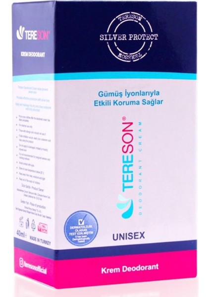 Unisex Gümüş Iyonlu Krem Deodorant 40 ml