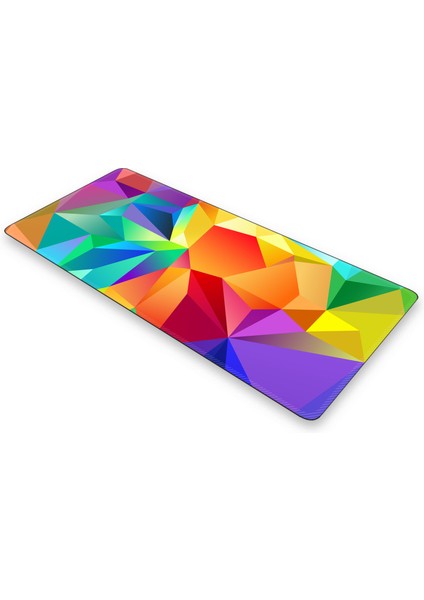 Renkli Üçgenler 90X40 cm Xxl Gaming Oyuncu Mousepad Mouse Pad