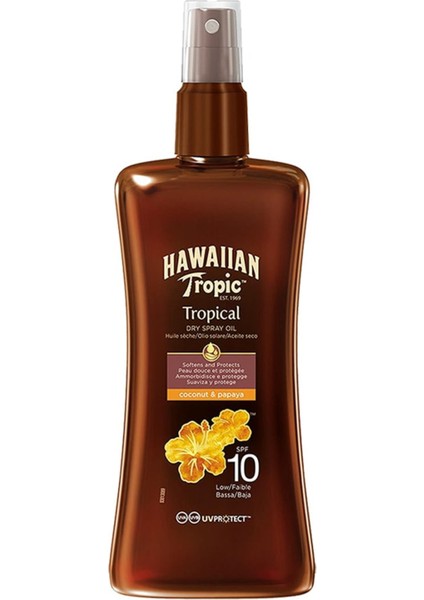 Hawaiian Tropic Dry Spray Oil SPF10 Koruyucu ve Bronzlaştırıcı Kuru Yağ Sprey 200 ml