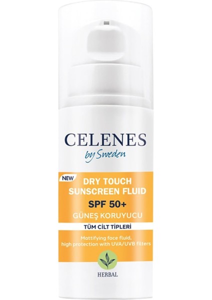 Celenes By Sweden Celenes Herbal Dry Touch Yüksek Korumalı Güneş Koruyucu Fluid 50+ Spf 50 ml