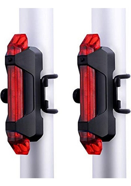 2 Adet Bisiklet Arka Lambaları Farlar Dağ Bisikleti Işıkları Bisiklet Aksesuarları Gece Sürüş Ekipmanları Uyarı Flaşı USB Şarjı (Yurt Dışından)