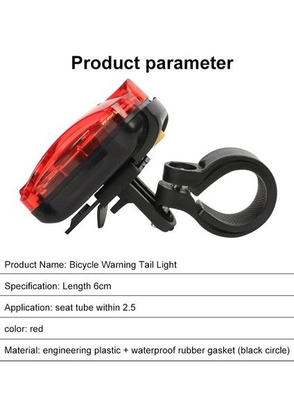 5 LED Bisiklet Işık Mtb Yol Bisiklet Far Kelebek Arka Arka Arka Lamba Bisiklet Güvenlik Uyarı Işığı Bisiklet Lambası El Feneri (Yurt Dışından)