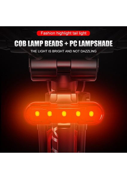 Bisiklet Işığı USB Şarj Edilebilir LED Uyarı Işığı Cob LED Mtb Bisiklet Kuyruk Işığı Gece Bisikleti Arka Işığı Dağ Bisikleti Bisiklet Lambası (Yurt Dışından)