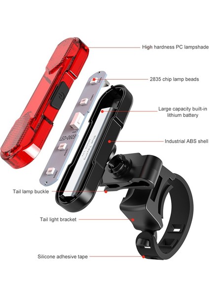 Bisiklet Işığı USB Şarj Edilebilir LED Uyarı Işığı Cob LED Mtb Bisiklet Kuyruk Işığı Gece Bisikleti Arka Işığı Dağ Bisikleti Bisiklet Lambası (Yurt Dışından)