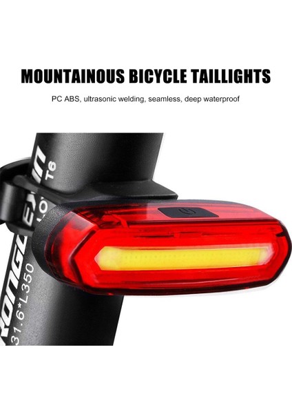 Bisiklet Arka Işık Dağ Bisikleti Kuyruk Işığı USB Şarj Edilebilir Bisiklet LED Kuyruk Işığı Su Geçırmez Mtb Yol Sürme Bisiklet Arka Lambası (Yurt Dışından)
