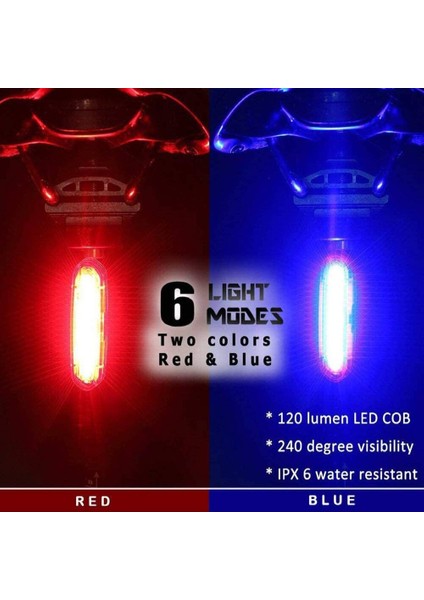 Bisiklet Arka Işık Dağ Bisikleti Kuyruk Işığı USB Şarj Edilebilir Bisiklet LED Kuyruk Işığı Su Geçırmez Mtb Yol Sürme Bisiklet Arka Lambası (Yurt Dışından)
