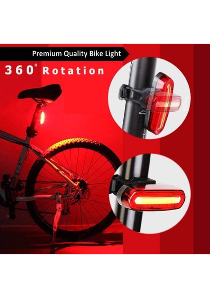 Bisiklet Arka Işık Dağ Bisikleti Kuyruk Işığı USB Şarj Edilebilir Bisiklet LED Kuyruk Işığı Su Geçırmez Mtb Yol Sürme Bisiklet Arka Lambası (Yurt Dışından)