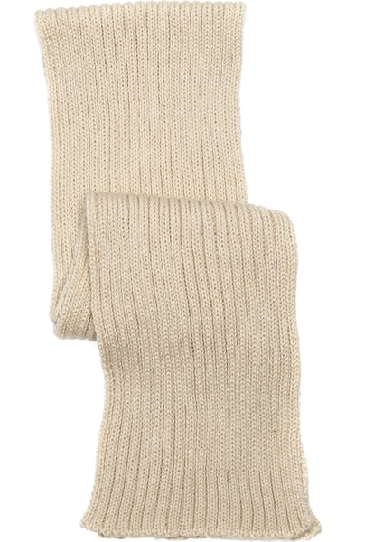 Örgü Desenli Bej Erkek Çocuk Atkı