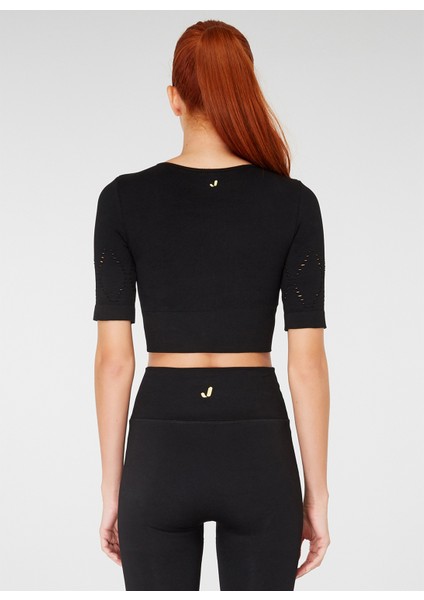 Naples Kısa Kol Crop Top Econyl Siyah fiyatları
