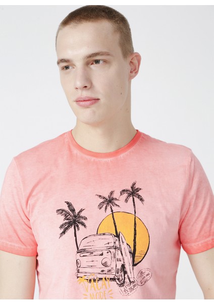 Erkek Pembe Bisiklet Yaka T-Shirt fiyatları