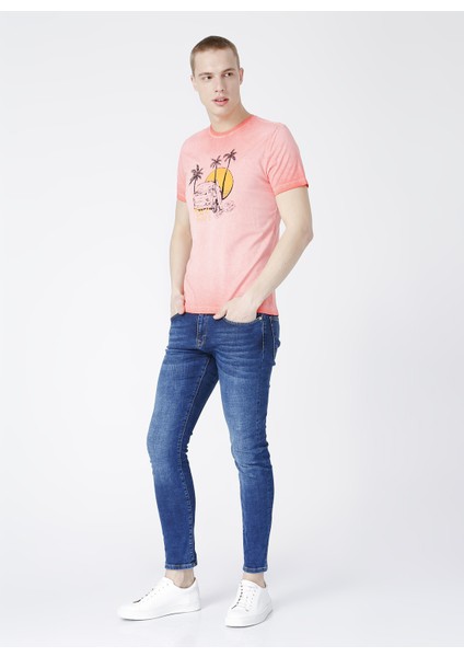 Erkek Pembe Bisiklet Yaka T-Shirt modelleri