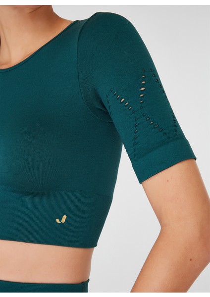 Naples Kısa Kol Crop Top Econyl Yeşil fiyatları